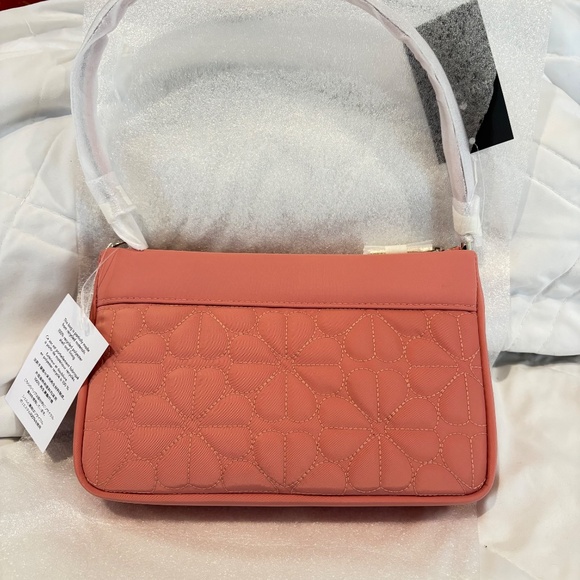 Kate Spade Flower Quilted Nylon Convertible Wristlet- Terracotta - Picture 4 of 7